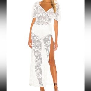 For Love and Lemons White Daisy Maxi Dress
